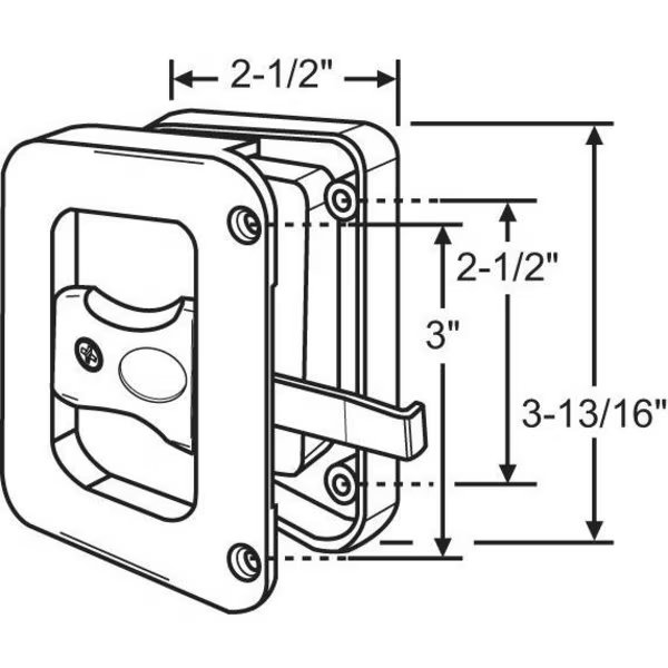 PATIO SCREEN HANDLE ASSY, Strybuc, Mfr#: 14-161W